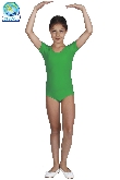 BODY DANZA IN LYCRA MEZZA MANICA VERDE BAMBINA